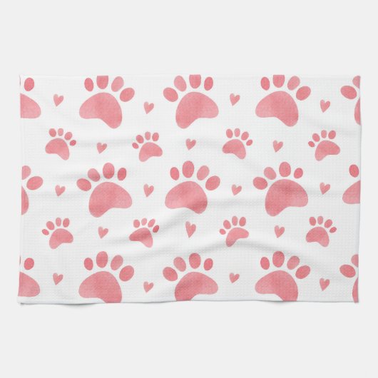 Cat Paws Waterverf Patroon Theedoek (Horizontaal)