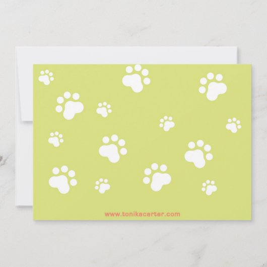 Cat Pawty Birthday Uitnodiging (Achterkant)