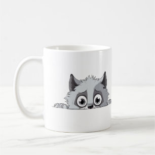 Cat Peeking Schattige Schattig Funny Animal Cartoo Koffiemok