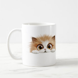 Cat Peeking Schattige Schattig Funny Animal Cartoo Koffiemok