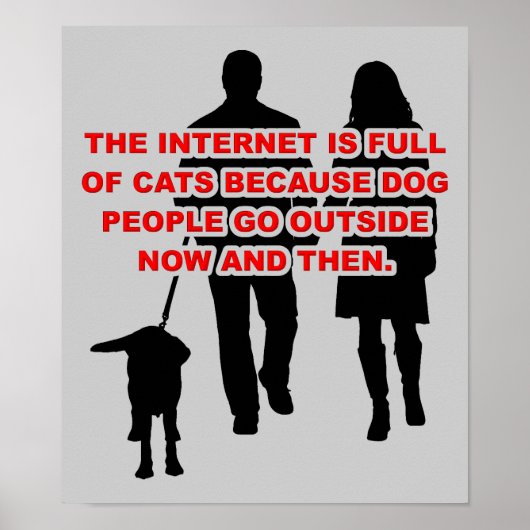 Cat People versus Dog People Funny Poster Sign (Voorkant)