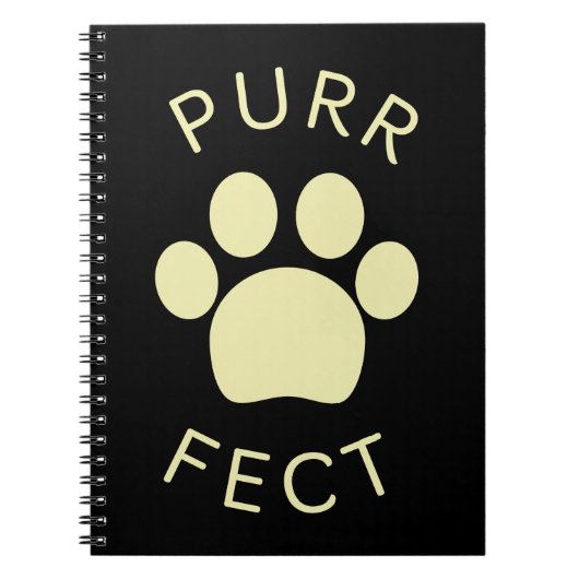Cat Perfect Beige Spint Paw Print Notitieboek (Voorkant)