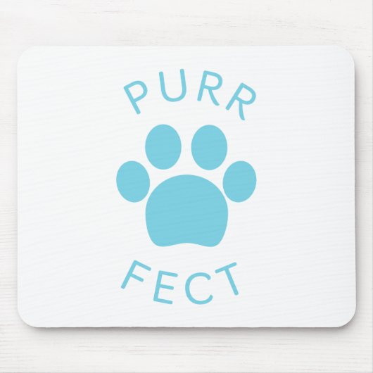 Cat Perfect Blue Spint Paw Print Muismat (Voorkant)