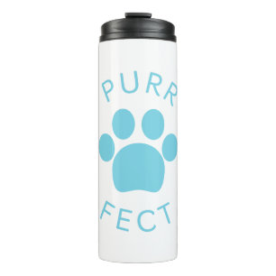 Cat Perfect Blue Spint Paw Print Thermosbeker