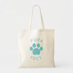 Cat Perfect Blue Spint Paw Print Tote Bag