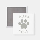 Cat Perfect Grey Spint Paw Print Magneet (Voorkant / Achterkant)