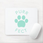 Cat Perfect Light Blue Spint Paw Print Muismat (Met muis)