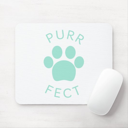 Cat Perfect Light Blue Spint Paw Print Muismat (Met muis)