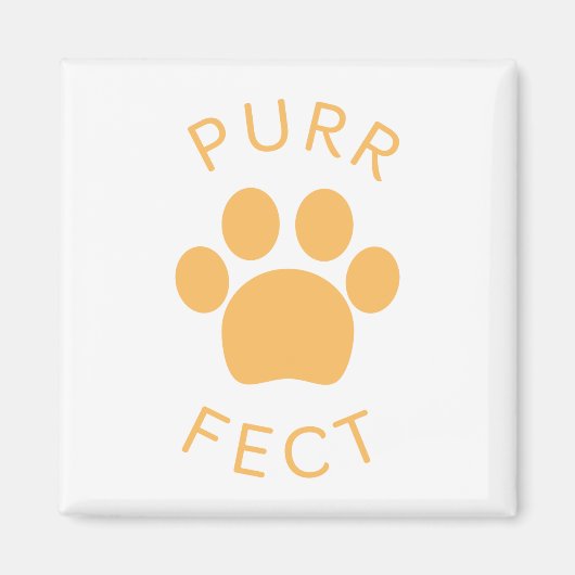 Cat Perfect Oranje Spint Paw Print Magneet (Voorkant)