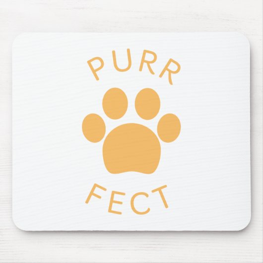 Cat Perfect Oranje Spint Paw Print Muismat (Voorkant)