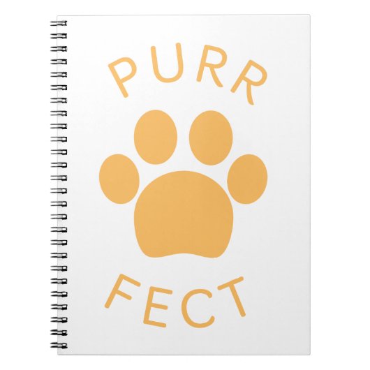 Cat Perfect Oranje Spint Paw Print Notitieboek (Voorkant)
