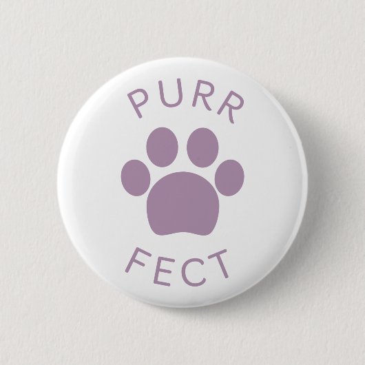 Cat Perfect Paars Gesponnen Pauw Print Ronde Button 5,7 Cm (Voorkant)