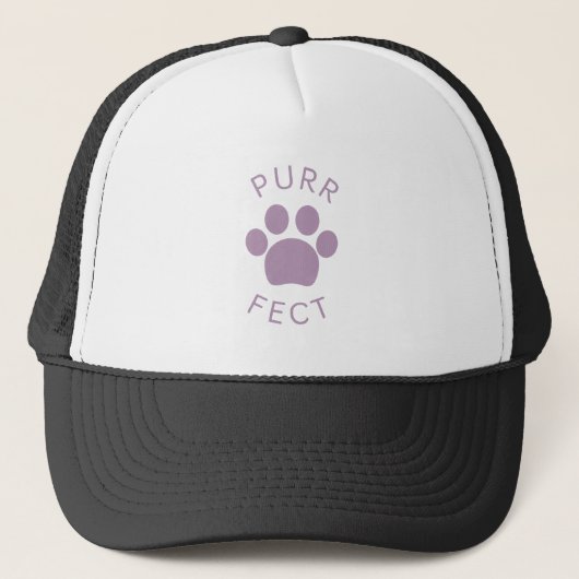Cat Perfect Paars Gesponnen Pauw Print Trucker Pet (Voorkant)