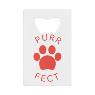 Cat Perfect Red Spint Paw Print Creditkaart Flessenopener