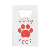 Cat Perfect Red Spint Paw Print Creditkaart Flessenopener (Achterkant)