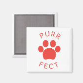 Cat Perfect Red Spint Paw Print Magneet (Voorkant / Achterkant)