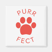 Cat Perfect Red Spint Paw Print Magneet (Voorkant)