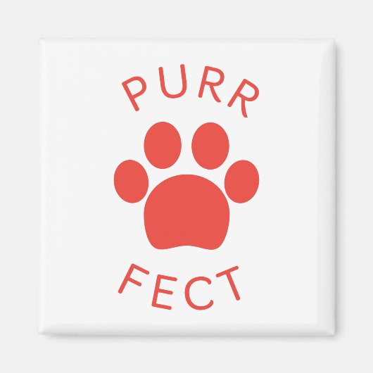 Cat Perfect Red Spint Paw Print Magneet (Voorkant)