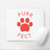 Cat Perfect Red Spint Paw Print Muismat (Met muis)