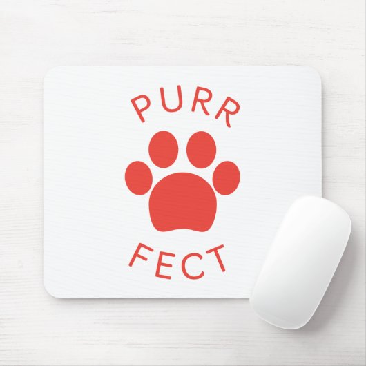 Cat Perfect Red Spint Paw Print Muismat (Met muis)
