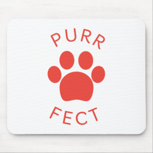 Cat Perfect Red Spint Paw Print Muismat