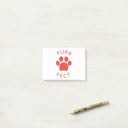 Cat Perfect Red Spint Paw Print Post-it® Notes (Op bureau)