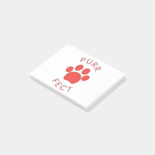 Cat Perfect Red Spint Paw Print Post-it® Notes (Schuin)
