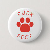 Cat Perfect Red Spint Paw Print Ronde Button 5,7 Cm (Voorkant)