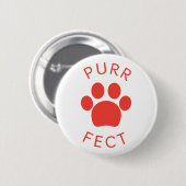 Cat Perfect Red Spint Paw Print Ronde Button 5,7 Cm (Voorkant /achterkant)