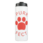 Cat Perfect Red Spint Paw Print Thermosbeker (Voorkant)