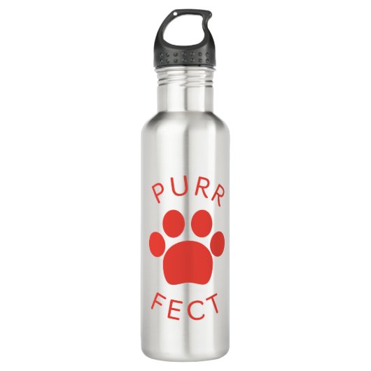 Cat Perfect Red Spint Paw Print Waterfles (Voorkant)