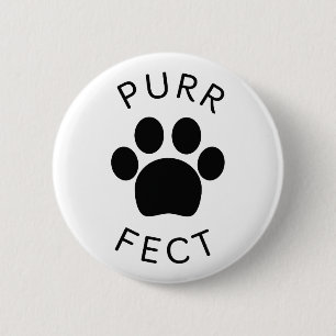 Cat Perfect Spint Paw Print Ronde Button 5,7 Cm