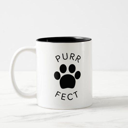 Cat Perfect Spint Paw Print Tweekleurige Koffiemok (Links)