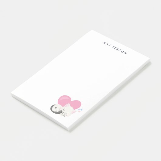 Cat Persbericht Cute White Kitty Cat Slapen Post-it® Notes (Schuin)