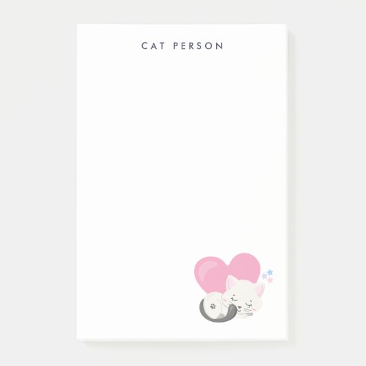 Cat Persbericht Cute White Kitty Cat Slapen Post-it® Notes (Voorkant)