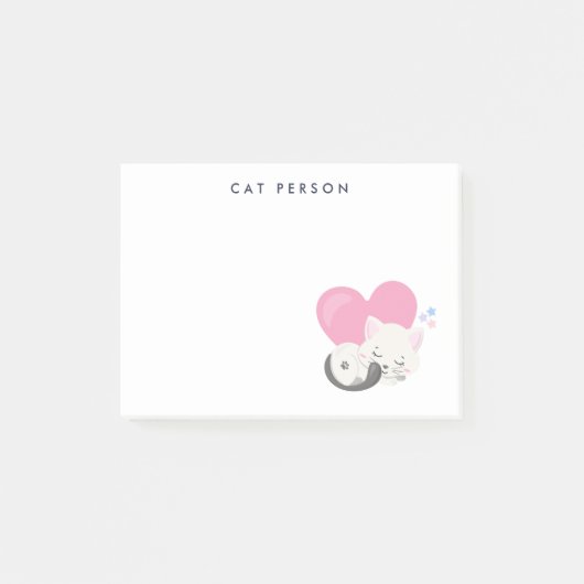 Cat Persbericht Cute White Kitty Cat Slapen Post-it® Notes (Voorkant)