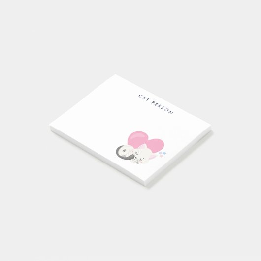 Cat Persbericht Cute White Kitty Cat Slapen Post-it® Notes (Schuin)