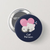 Cat Persbericht Cute White Kitty Cat Slapen Ronde Button 5,7 Cm (Voorkant /achterkant)