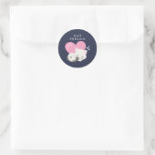 Cat Persbericht Cute White Kitty Cat Slapen Ronde Sticker (Tas)