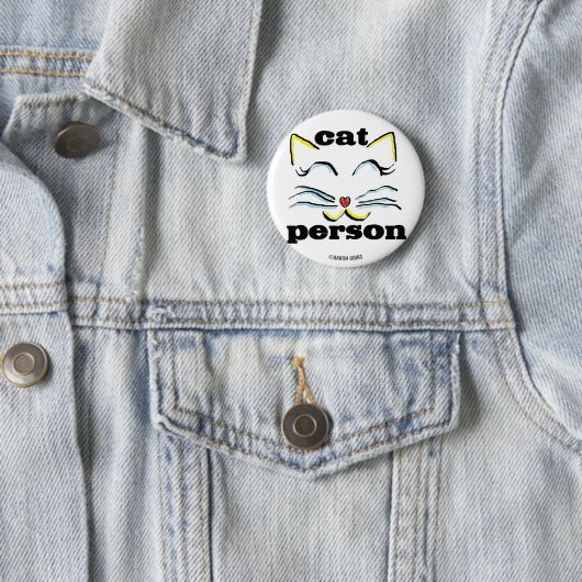 Cat Person Cat Lover Button (In situ)