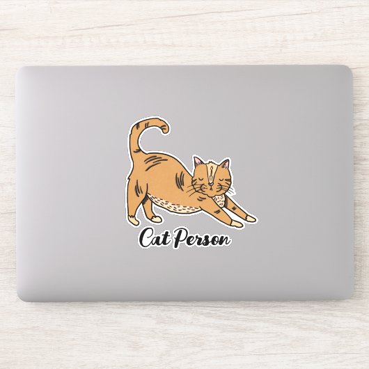 Cat Person Cute geïllustreerd Sticker (Computer)