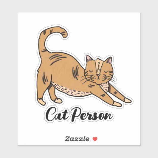 Cat Person Cute geïllustreerd Sticker (Vel)