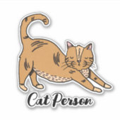 Cat Person Cute geïllustreerd Sticker (Voorkant)