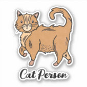 Cat Person Oranje Tabby Sticker (Voorkant)