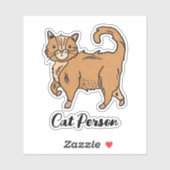 Cat Person Oranje Tabby Sticker (Vel)