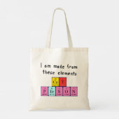 Cat Person periodieke lijstnaam canvas tas (Achterkant)