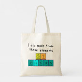 Cat Person periodieke lijstnaam canvas tas (Achterkant)