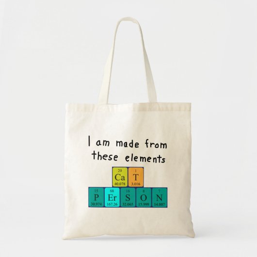 Cat Person periodieke lijstnaam canvas tas (Voorkant)