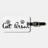 Cat Person Typografie Art Bagagelabel (Voorkant horizontaal)