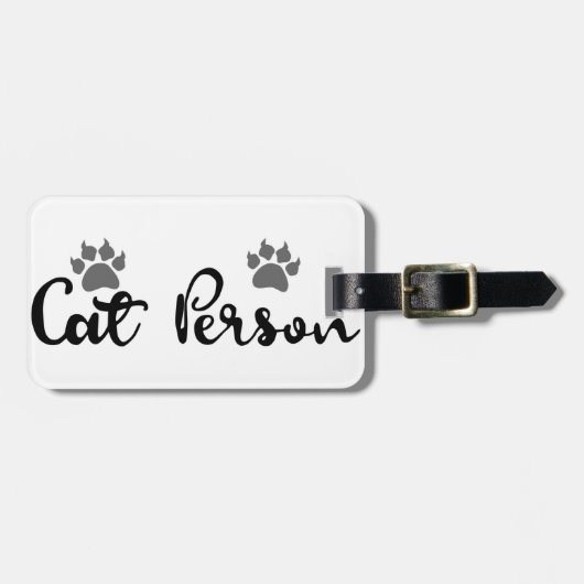 Cat Person Typografie Art Bagagelabel (Voorkant horizontaal)